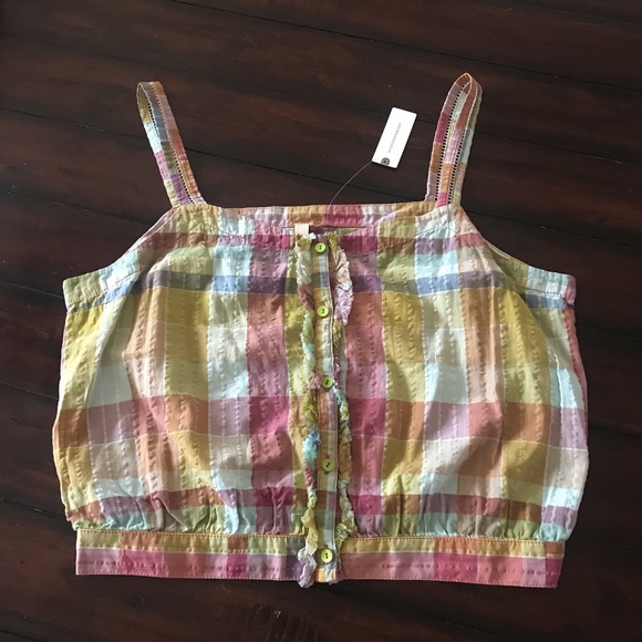 NWT Anthropologie Plaid Tank. Size 14 - Picture 9 of 9